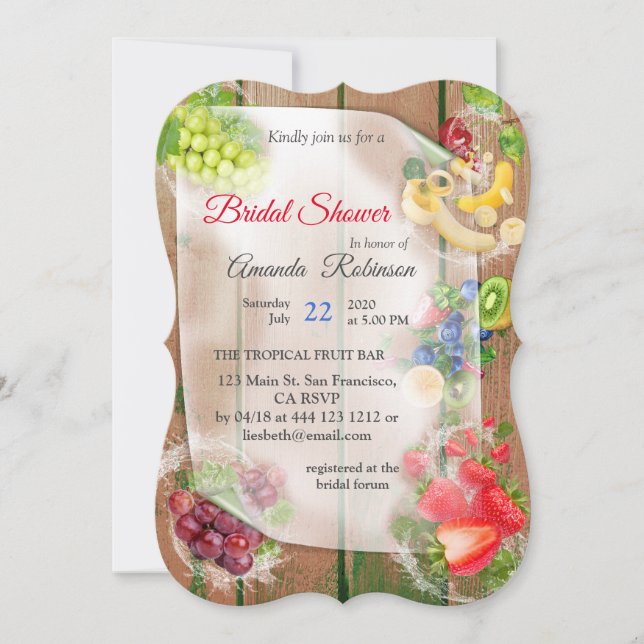 Mouth-watering Tropical Fruits Invitation (Front)