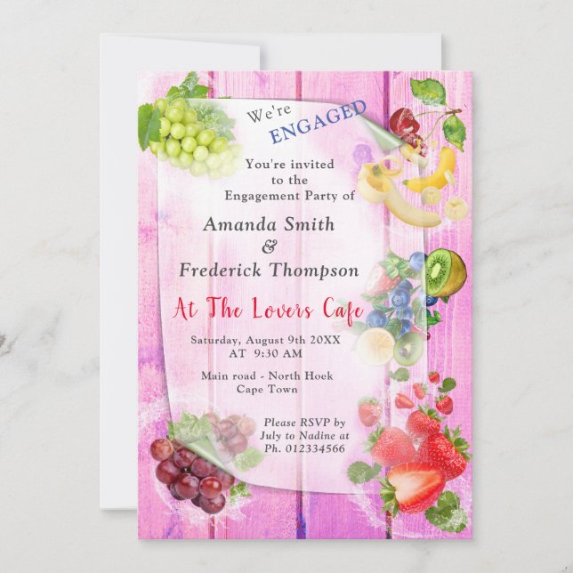 Mouth-watering Tropical Fruits Invitation (Front)