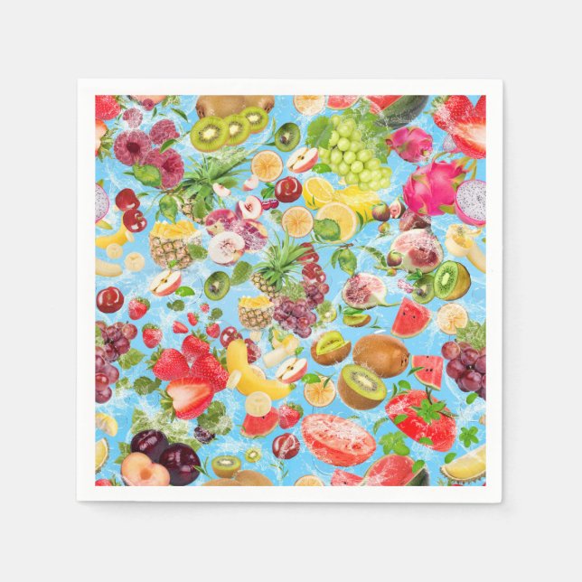 Mouth-watering Tropical Fruits Napkins (Front)