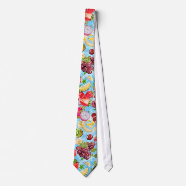 Mouth-watering Tropical Fruits Neck Tie (Front)