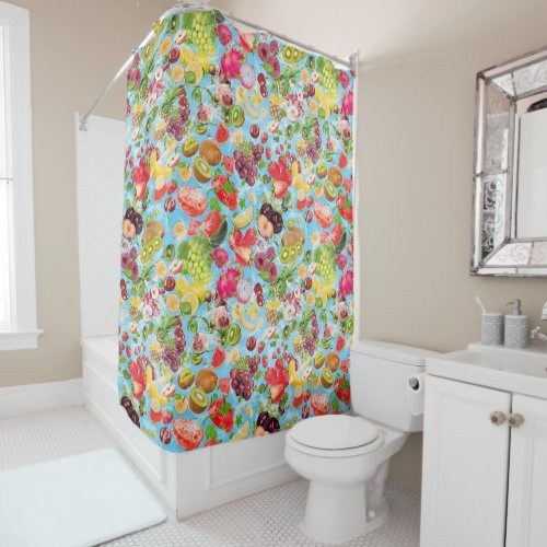 Mouth_watering Tropical Fruits Shower Curtain