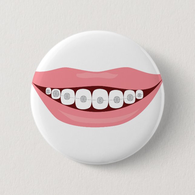 Mouth with Braces Button (Front)
