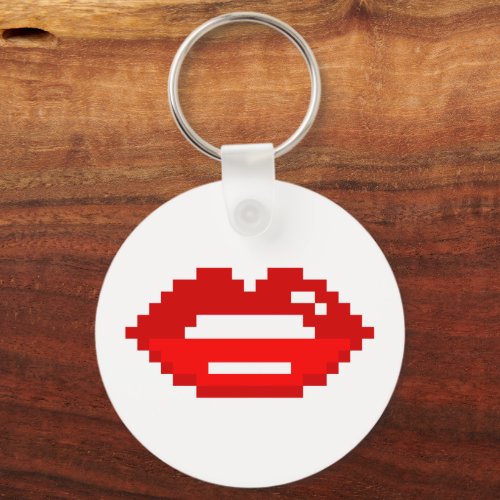 Mouth with white teeth keychain for dentist