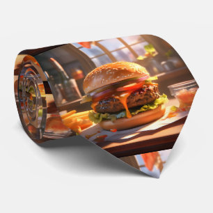 Mouthwatering Cheeseburger Neck Tie