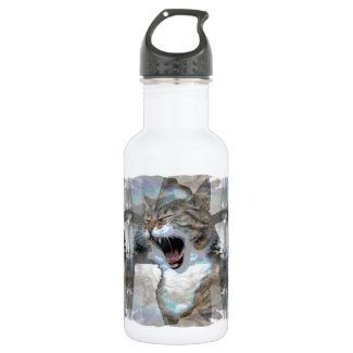 Mouthy Cat on Water Bottle
