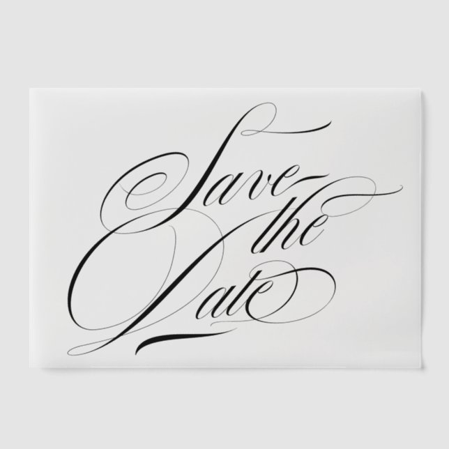 Movable Calligraphy Photo Overlay Save The Date Vellum Invitations (Front)