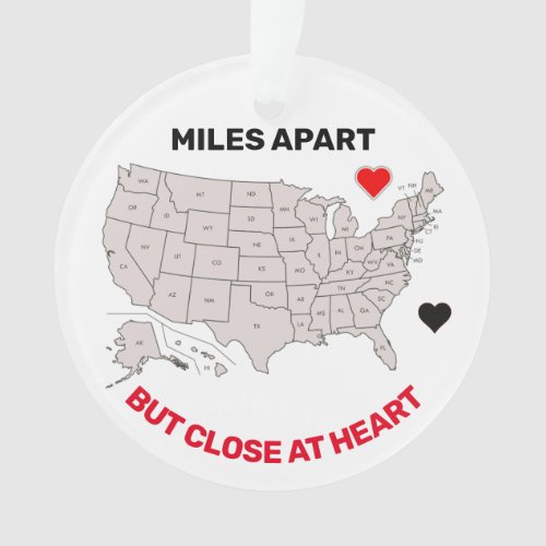Movable Hearts Miles Apart Friends Ornament