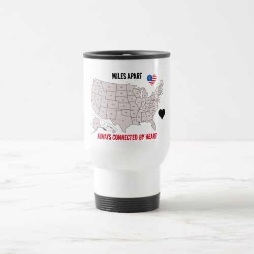 Movable Hearts Miles Apart Patriotic Military 2 Travel Mug