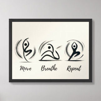 Move Breathe Repeat Framed Art
