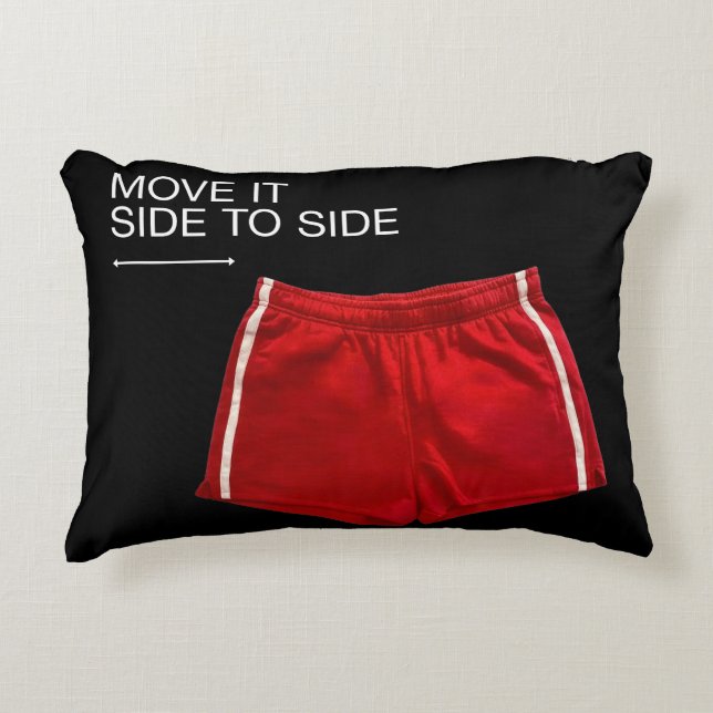 Move It Side To Side Red Athletic Shorts Accent Pillow (Front)