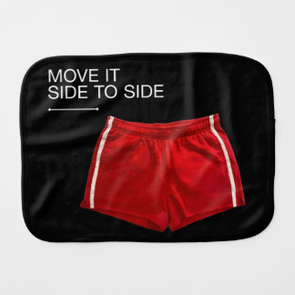 Move It Side To Side Red Athletic Shorts Baby Burp Cloth