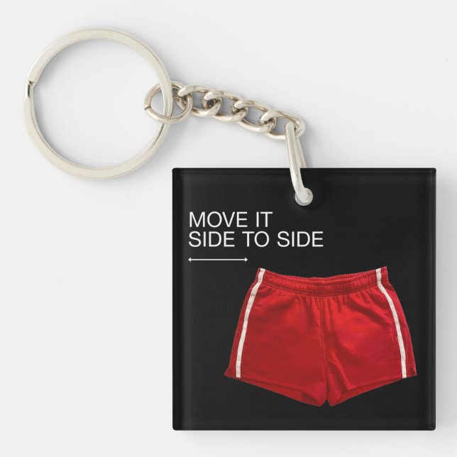 Move It Side To Side Red Athletic Shorts Keychain (Front)