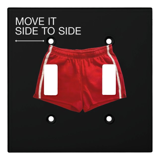 Move It Side To Side Red Athletic Shorts Light Switch Cover (Front)