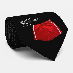 Move It Side To Side Red Athletic Shorts Neck Tie