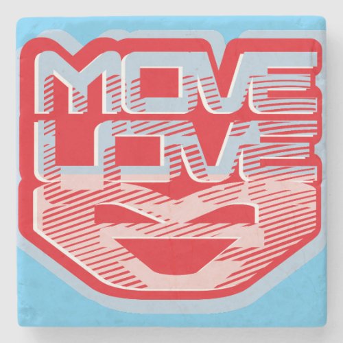 MOVE LOVE HEART BY MASANSER PIXELAT STONE COASTER