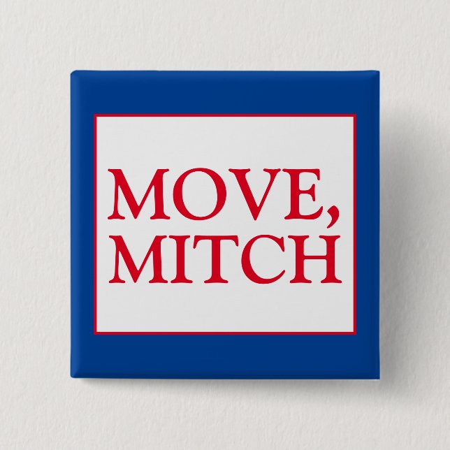 Move Mitch McConnell Senate Vote Blue Election Button (Front)