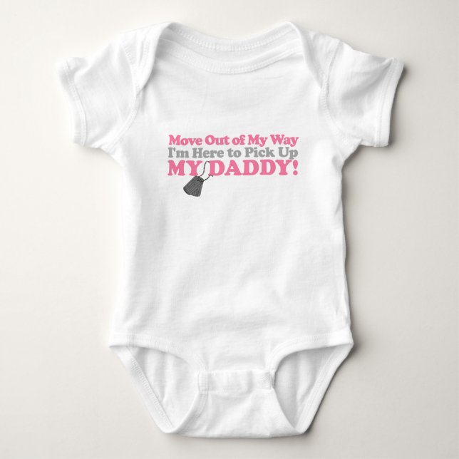 Move out of the way! (girl) baby bodysuit (Front)