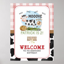 Move Over Barnyard Welcome Poster
