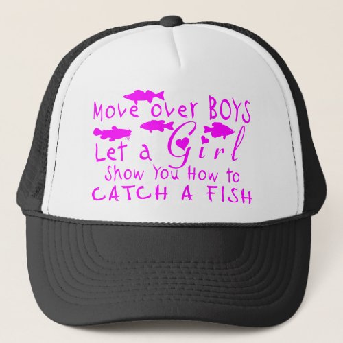 MOVE OVER BOYS GIRLS FISHING TRUCKER HAT