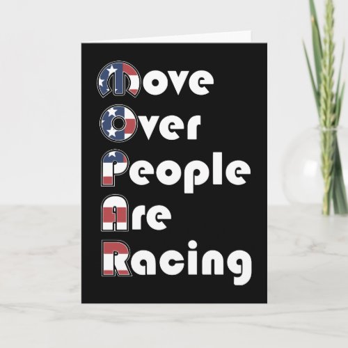 move over people are racing american t_shirts holiday card