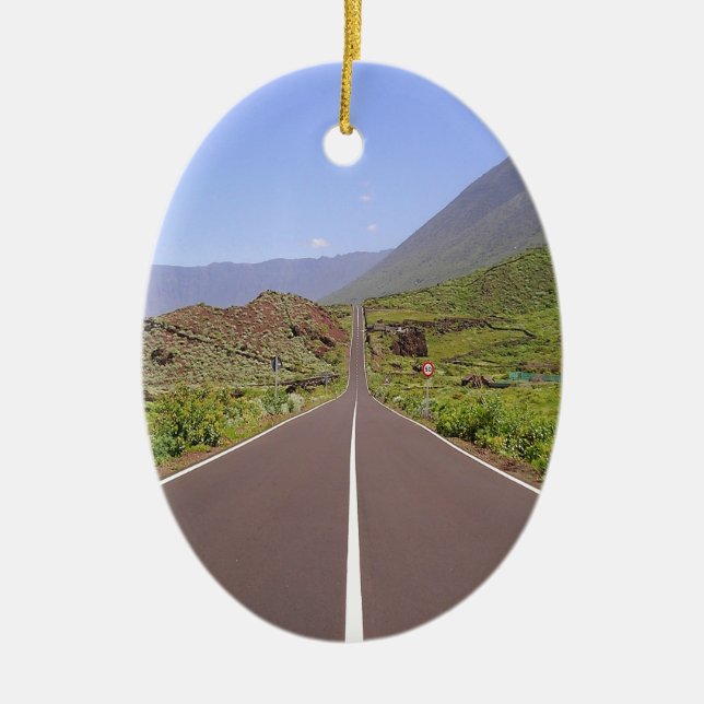 Move straight to goal and success ceramic ornament (Front)