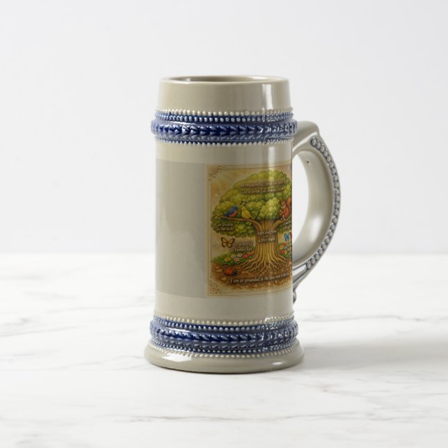 move throughout the day steadily inducing joy beer stein (Front Right)
