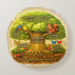 move throughout the day steadily inducing joy round pillow