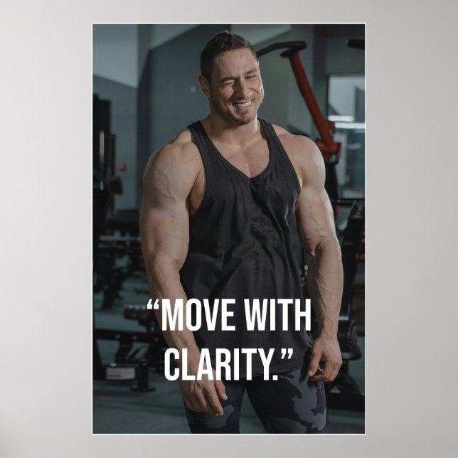 Move With Clarity Fitness Quote Poster (Front)