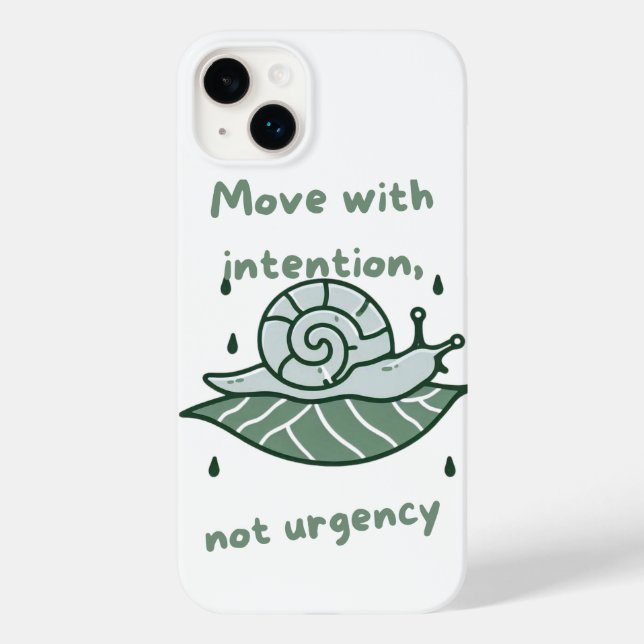 Move with Intention – Snail Quote Art Case-Mate iPhone Case (Back)