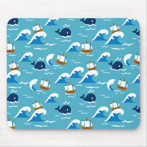  Move with the Sea Waves Pattern Mouse Pad
