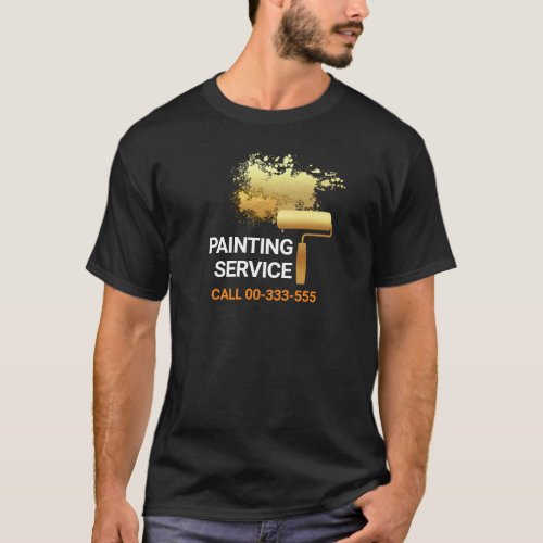 Moveable Gold Brush Paint Splatter T_Shirt