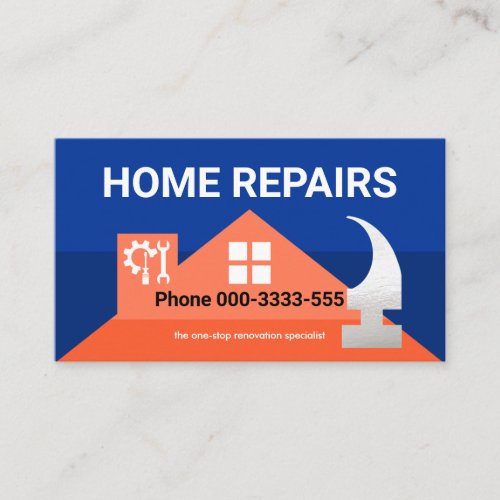 Moveable Silver Hammer Home Building Business Card