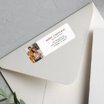 Moved Christmas Photo Moving Return Address Label<br><div class="desc">Tis the season of good cheer,  spread the joys of Christmas and the news about your move with this modern family photo return address label template. Easily add your photo and your new address details by clicking the "Personalize" button.</div>