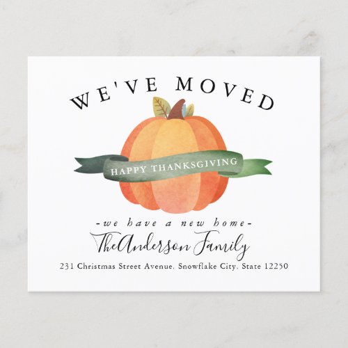Moved New Home Pumpkin Holiday Moving Announcement