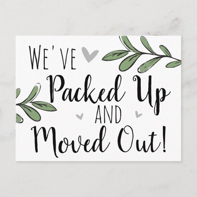 Moved Out Funny Floral Personalized Postcard (Front)