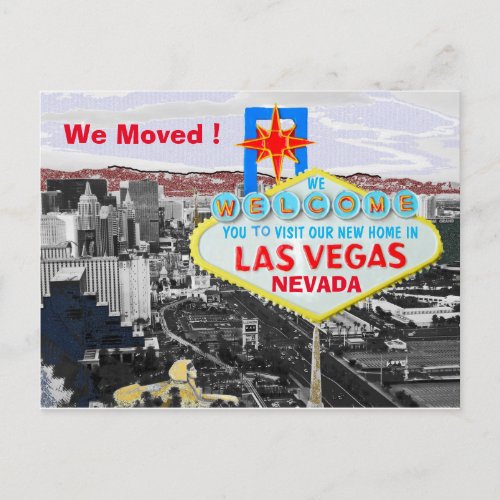 Moved to Las Vegas Announcement Postcard