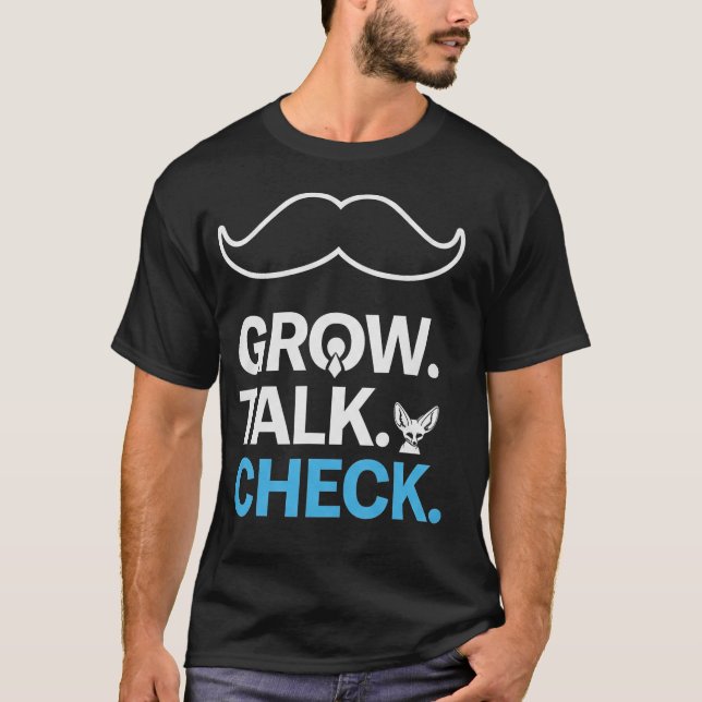 Movember Awareness Mustache Design T-Shirt (Front)
