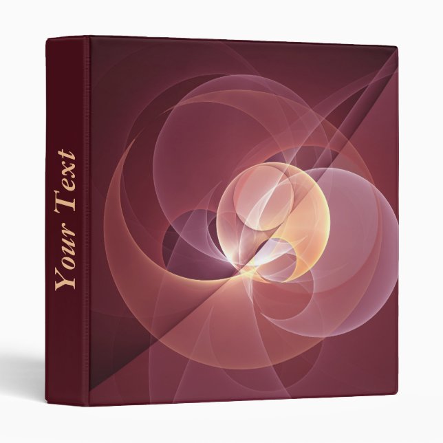 Movement Abstract Modern Wine Red Pink Customized 3 Ring Binder (Front/Spine)