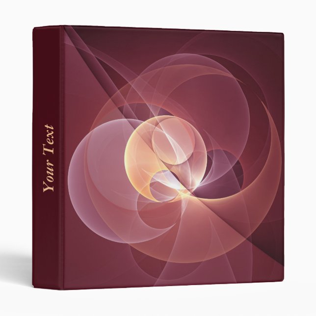 Movement Abstract Modern Wine Red Pink Customized 3 Ring Binder (Front/Spine)