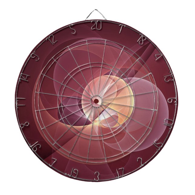 Movement Abstract Modern Wine Red Pink Fractal Art Dart Board (Front)
