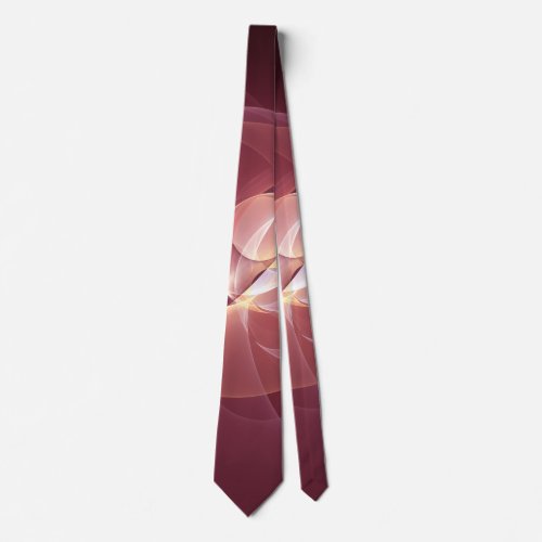 Movement Abstract Modern Wine Red Pink Fractal Art Neck Tie