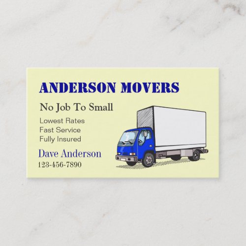 Mover or Moving Company Business Card