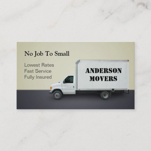 Customizable Mover or Moving Company Business Card