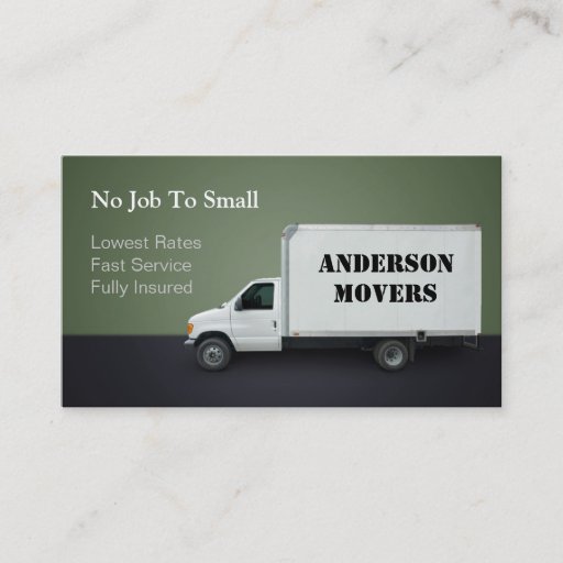 Customizable Mover or Moving Company Business Card