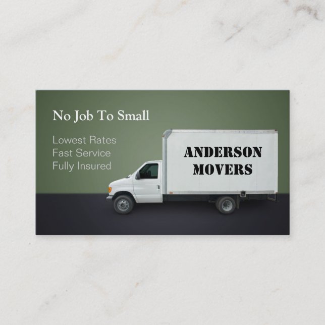 Mover or Moving Company Business Card (Front)
