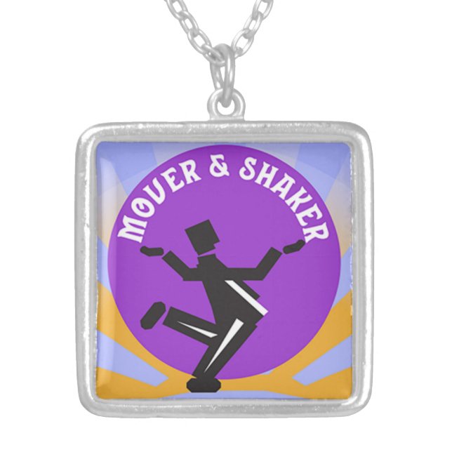 Mover & Shaker Silver Plated Necklace (Front)