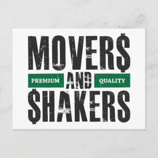 Movers and Shakers - Green Postcard