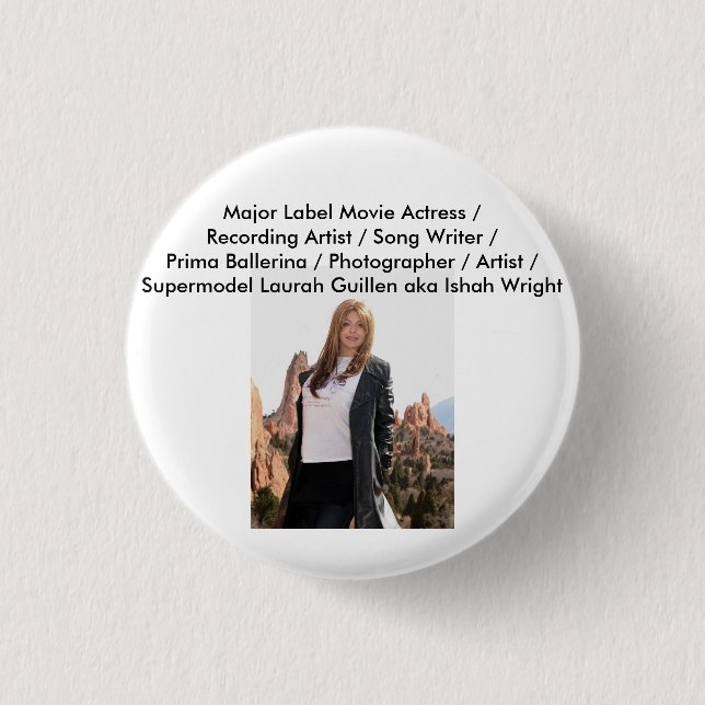 Movie Actress Laura Guillen aka Ishah Pinback Button (Front)