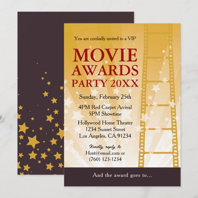 Movie Awards Party Invitation (Front/Back)