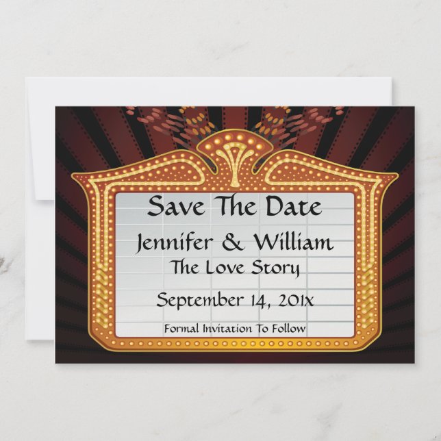 Movie Billboard Save The Date Announcement (Front)